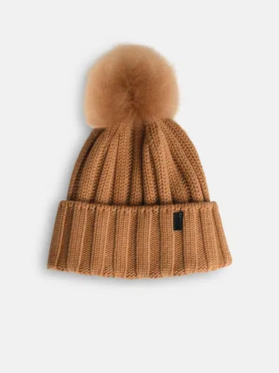 Woolrich Kids' Brown Virgin Wool Beanie