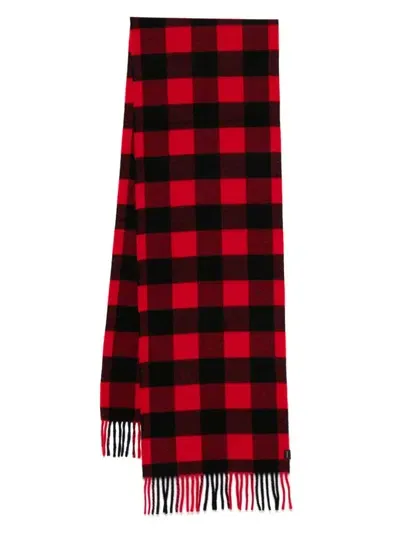 Woolrich Buffalo Check-pattern Scarf In Red