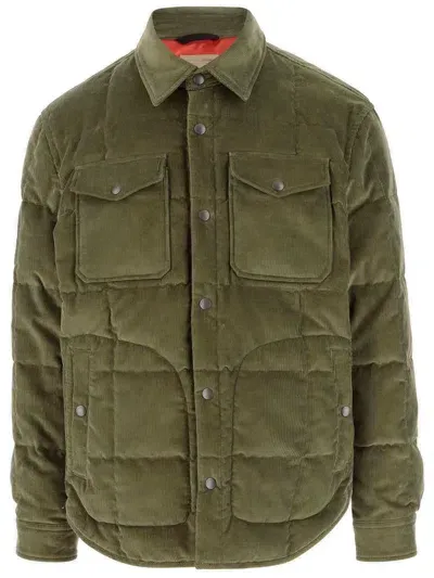 Woolrich Buttoned Long In Green