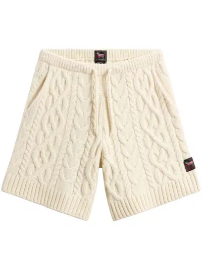 Woolrich Cable-knit Shorts In Neutrals