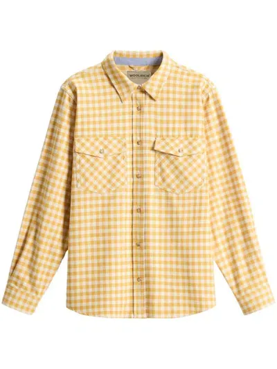 Woolrich Check Pattern Flannel Shirt In Yellow