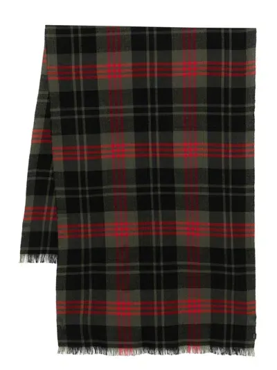 Woolrich Check-pattern Scarf In Green