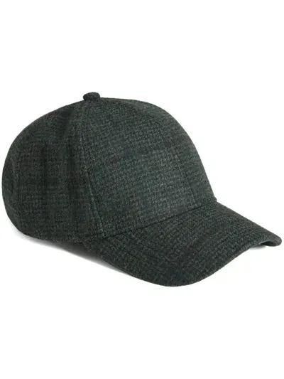 Woolrich Checked Baseball Cap In Green