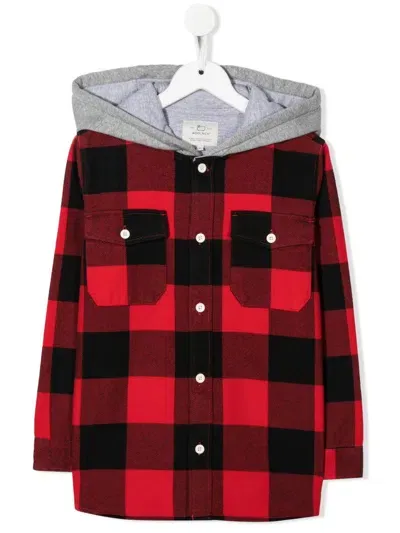 Woolrich Checked Hooded Shirt In Red