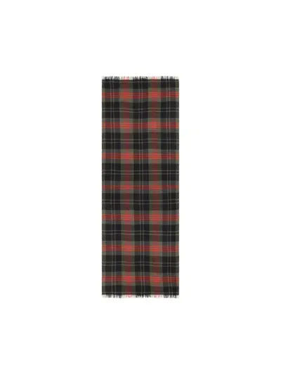 Woolrich Checked Pattern Scarf In Greenstone Check