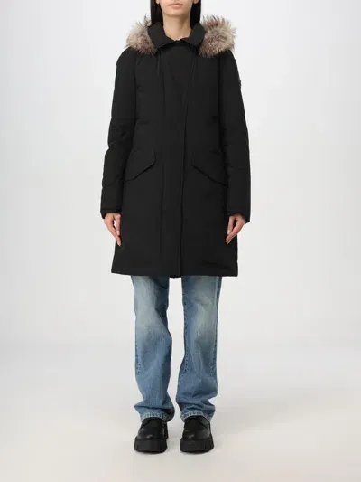 Woolrich Coat  Woman Color Black In Schwarz