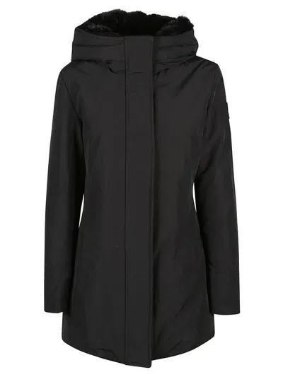 Woolrich Boulder Faux Fur Parka In Black