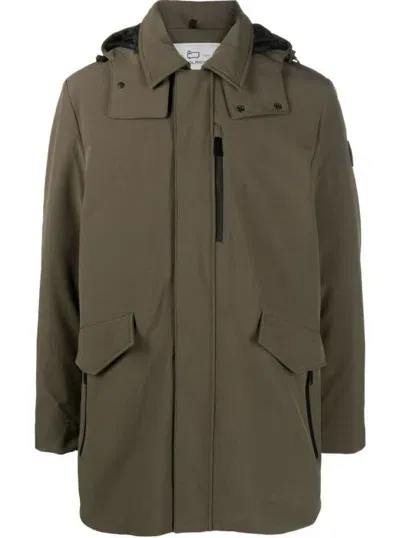 Woolrich Barrow Mac Parka Coat In Green