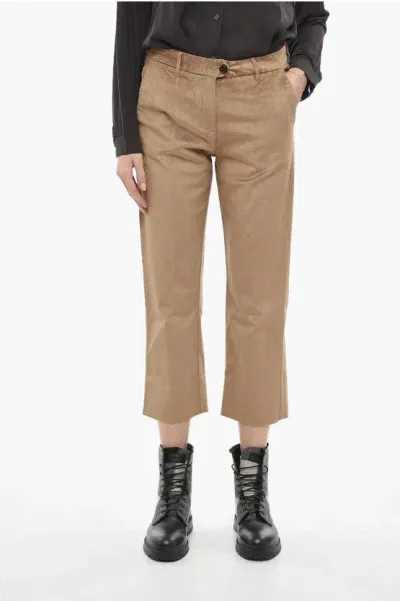 Woolrich Corduroy Wide Leg Pants In Brown