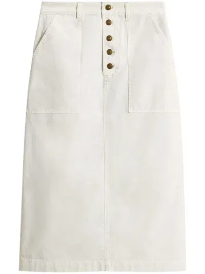 Woolrich Cotton Midi Skirt In White