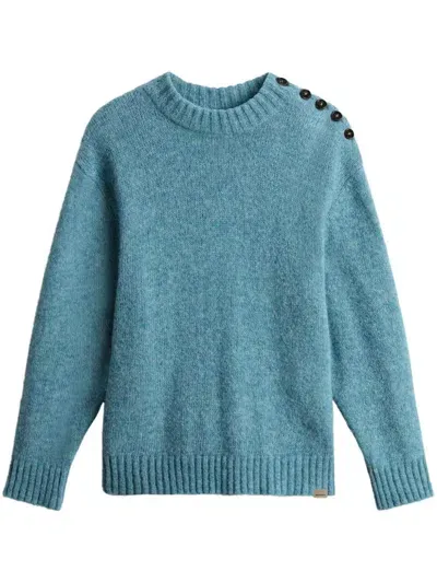 Woolrich Crew Neck Sweater In Blau