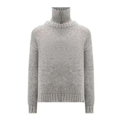 Woolrich Detachable Collar Sweater In Grey