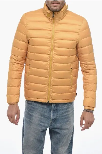 Woolrich Ecopack Quilted Lightweight Jacket With Zip In Yellow