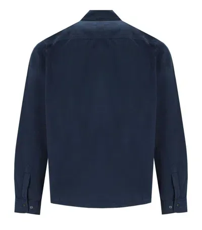 Woolrich Garment-dyed Shirt Jacket In Pure Cotton In Blue