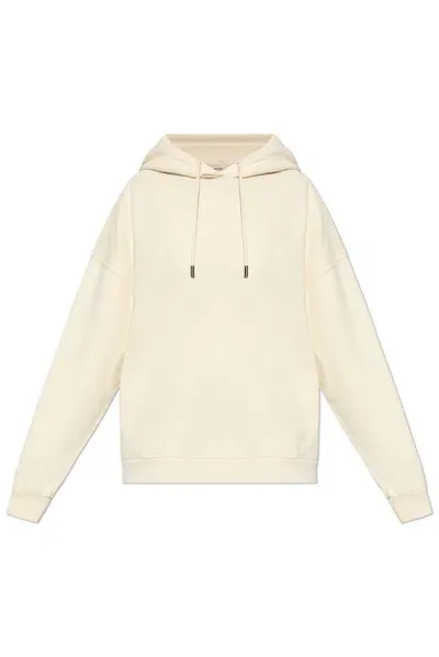 Woolrich Logo Embroidered Hoodie In Beige