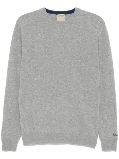 Woolrich Logo-embroidered Jumper In Grey