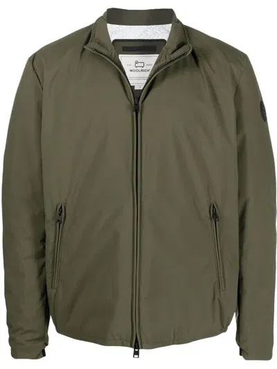 Woolrich Logo-patch Bomber Jacket In Green