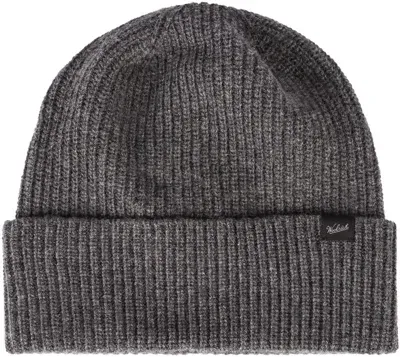 Woolrich Logo Patch Knitted Beanie In Grey