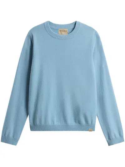 Woolrich Long Sleeve Cashmere Knit Top In Blue