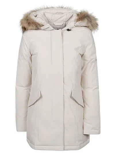 Woolrich Luxury Arctic Raccoon Parka In White