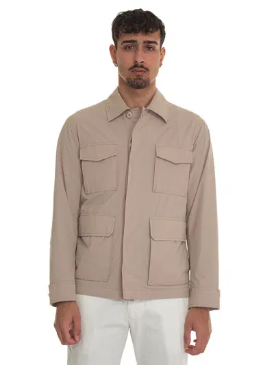 Woolrich Matt Stretch Field Jacket Four Pocket Jacket In Beige