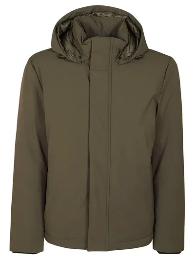 Woolrich Padded Detachable Hooded Jacket In Green