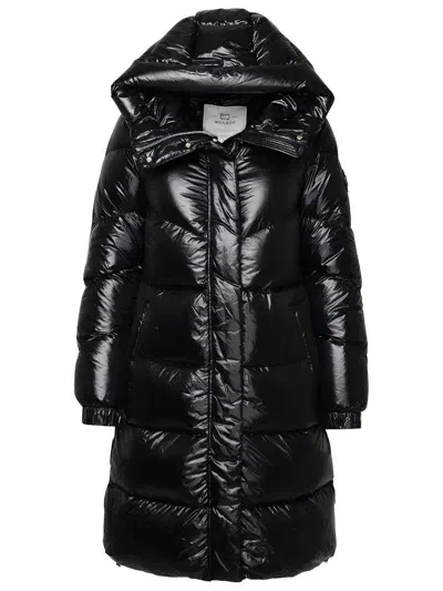 Woolrich Padded Hooded Coat In Black