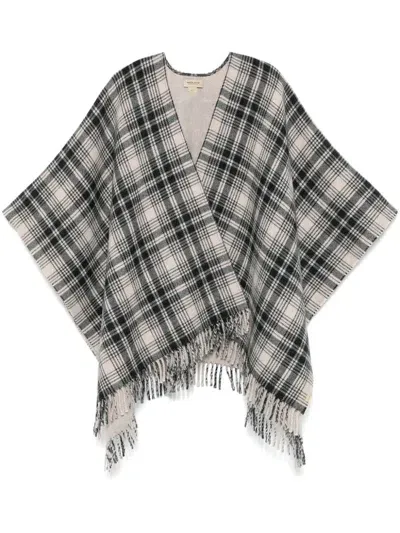 Woolrich Plaid-check Cape In 黑色