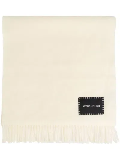 Woolrich Pure Virgin Wool Scarf In Neutrals