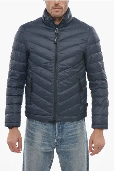 Woolrich Quilted Down Jacket With Extractable Hood In Blue