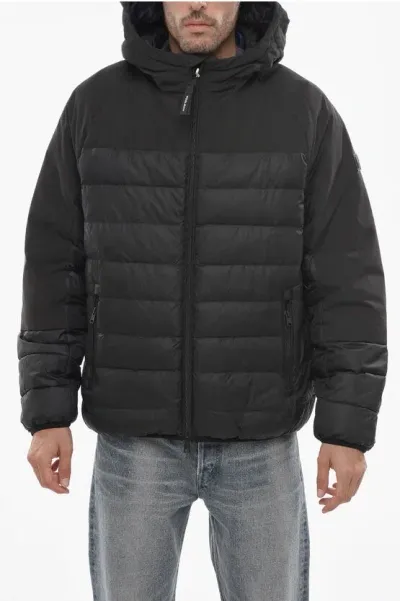 Woolrich Quilted Padded Jacket With Hood In Black