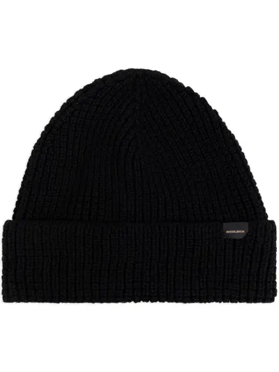 Woolrich Ribbed-knit Beanie In Black