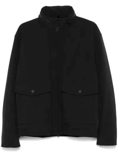 Woolrich Soft Shell Bomber Jacket In Black