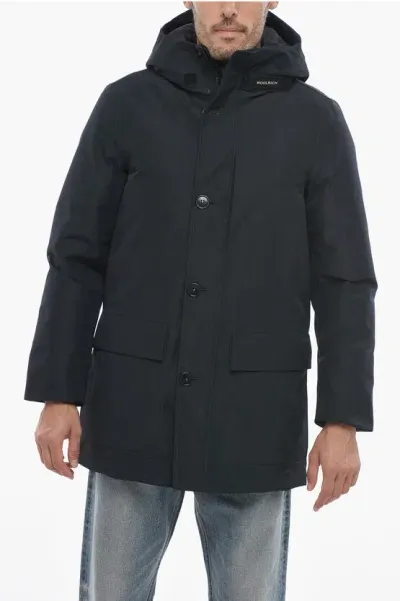 Woolrich Solid Color Urban Down Jacket With Hood In Black