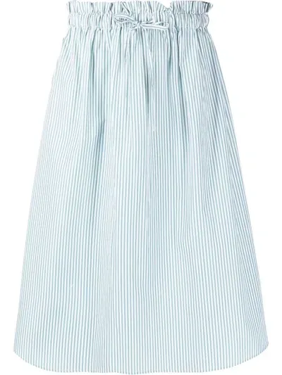 Woolrich Striped Poplin Skirt In Drop Stripe