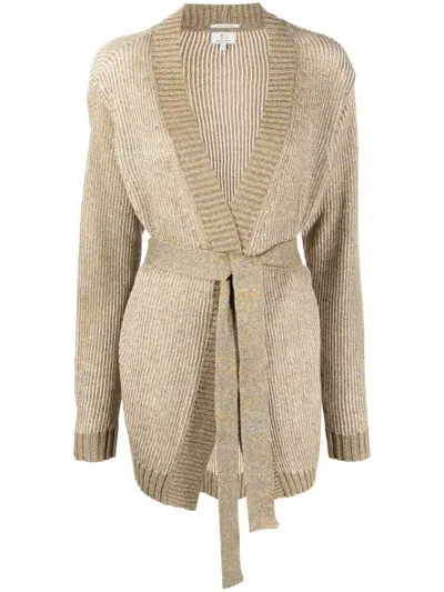 Woolrich Tie-fastening Knitted Cardigan In Nude