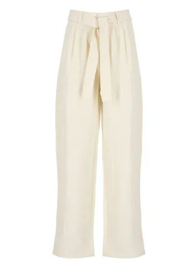 Woolrich Trousers Ivory In Beige