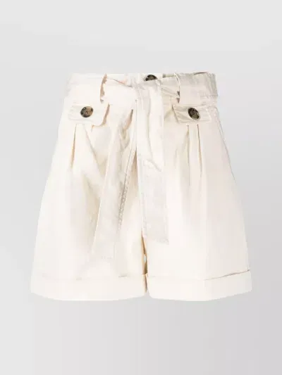 Woolrich Tied-waist Cotton Shorts In White