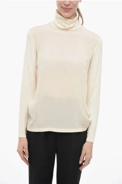 Woolrich Viscose And Silk Turtleneck Sweater In Neutral