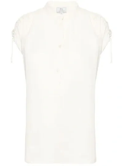 Woolrich Sleeveless Slub Blouse In White