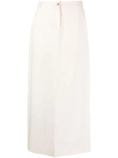 Woolrich Decorative-stitching Straight Skirt In Neutrals