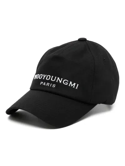 Wooyoungmi Embossed Logo Ball Cap In Black