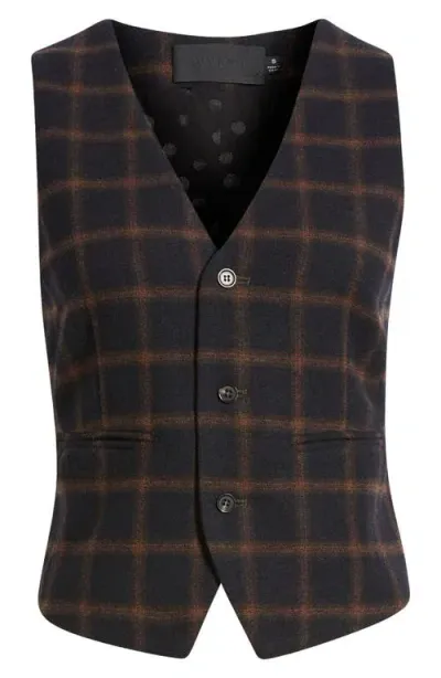 Wyeth Caldwell Plaid Wool Blend Button-up Vest In Multi