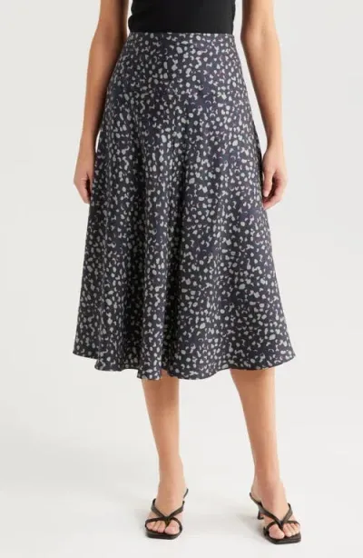 Wyeth Dot Silk Midi Skirt In Twilight