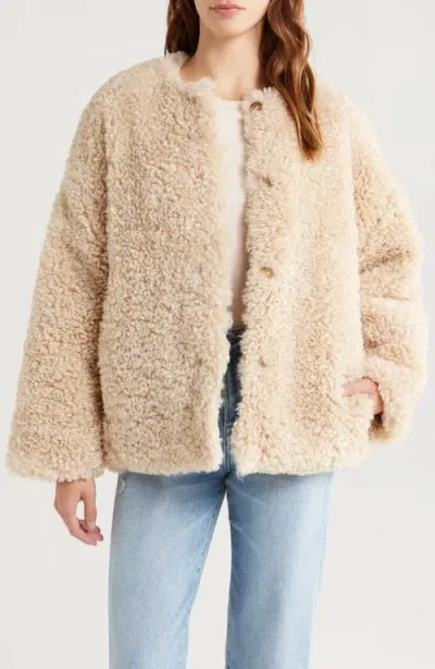 Wyeth Reversible Faux Fur Jacket In Oat