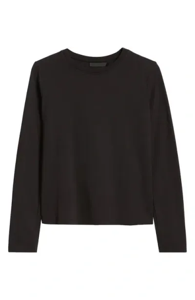 Wyeth Sage Long Sleeve Cotton T-shirt In Black