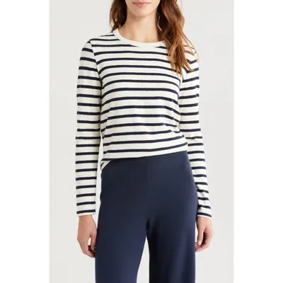 Wyeth Stripe Knit Top In Ecru/navy