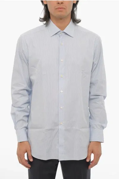 Xacus Striped Evolution Fit Shirt In Blue