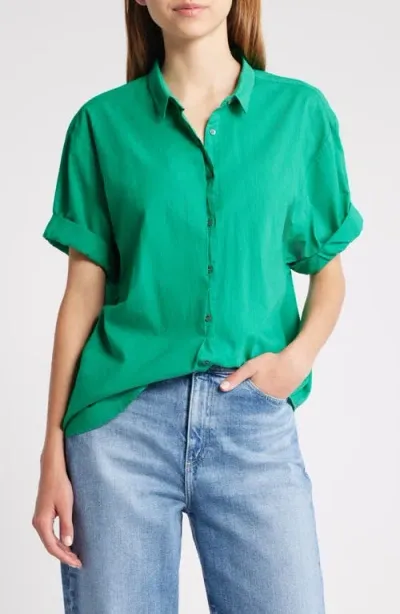 Xirena Xírena Channing Cotton Shirt In Sea Green