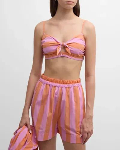 Xirena Gigi Striped Cutout Bralette Top In Pomelo Stripe